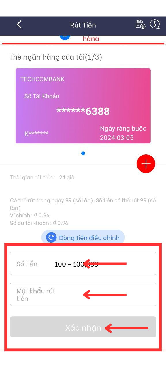 Hướng dẫn rút tiền SV368